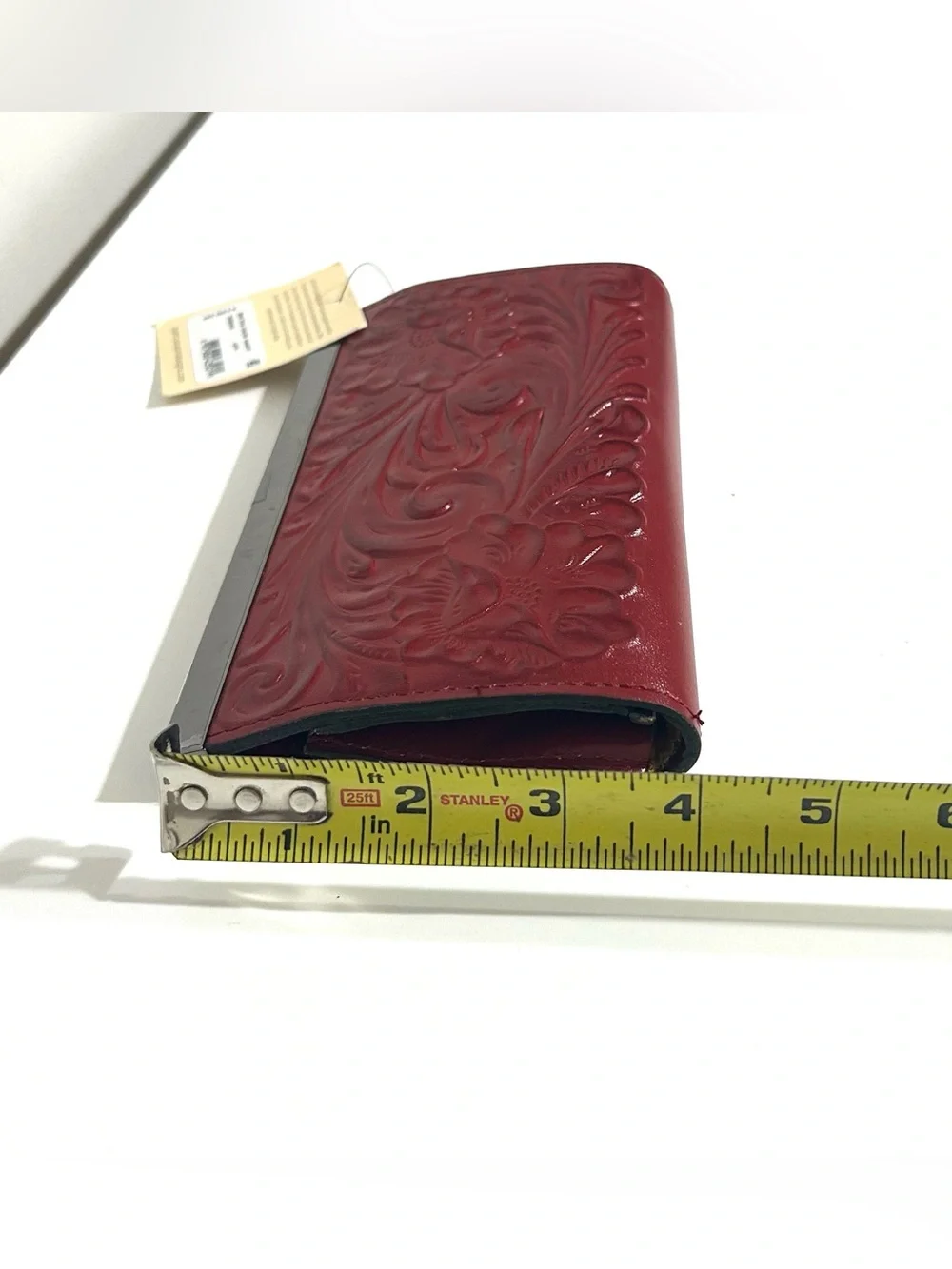 NWT Authentic PATRICIA NASH Cauchy Tooled Leather Wallet, Red Lava Floral - Picture 4 of 11